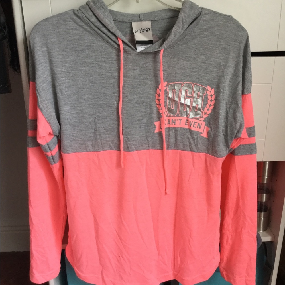 UGH T-Shirt Hoodie Pink and Grey size Junior Med